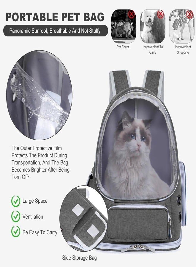 EVVIX Dog Carriers, Pet Backpack Breathable Cat Bag Portable Cat Carrier Outdoor Travel Transparent Space Pet Backpack Bag for Pet Carrier (Grey) - Image 5